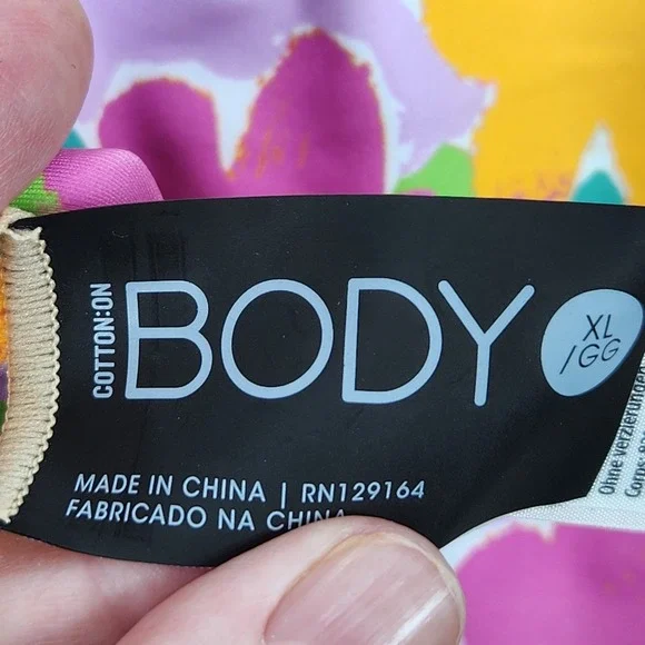 Cotton On Body Strappy Low Scoop One Piece Cheeky Swimsuit Celeste Floral Small - Picture 4 of 6